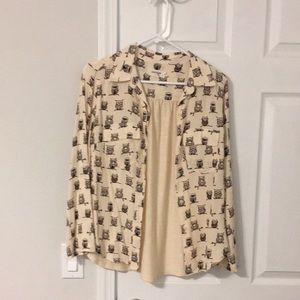 porridge clothing (Anthropologie) owl print blouse